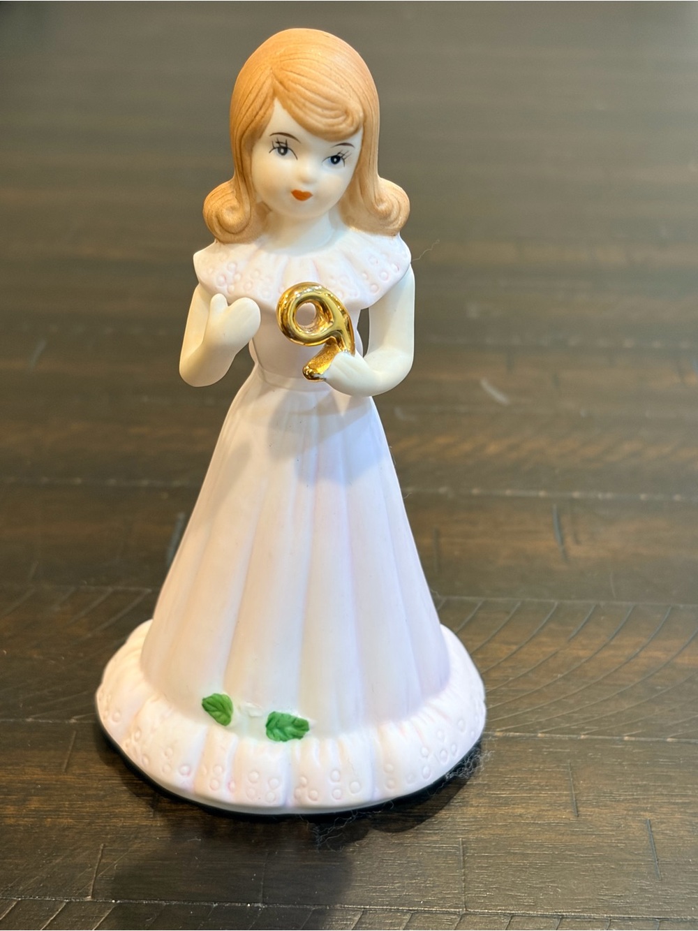 Enesco Growing Up Birthday Girl Age 9 Figurine Girl 1982 Vintage